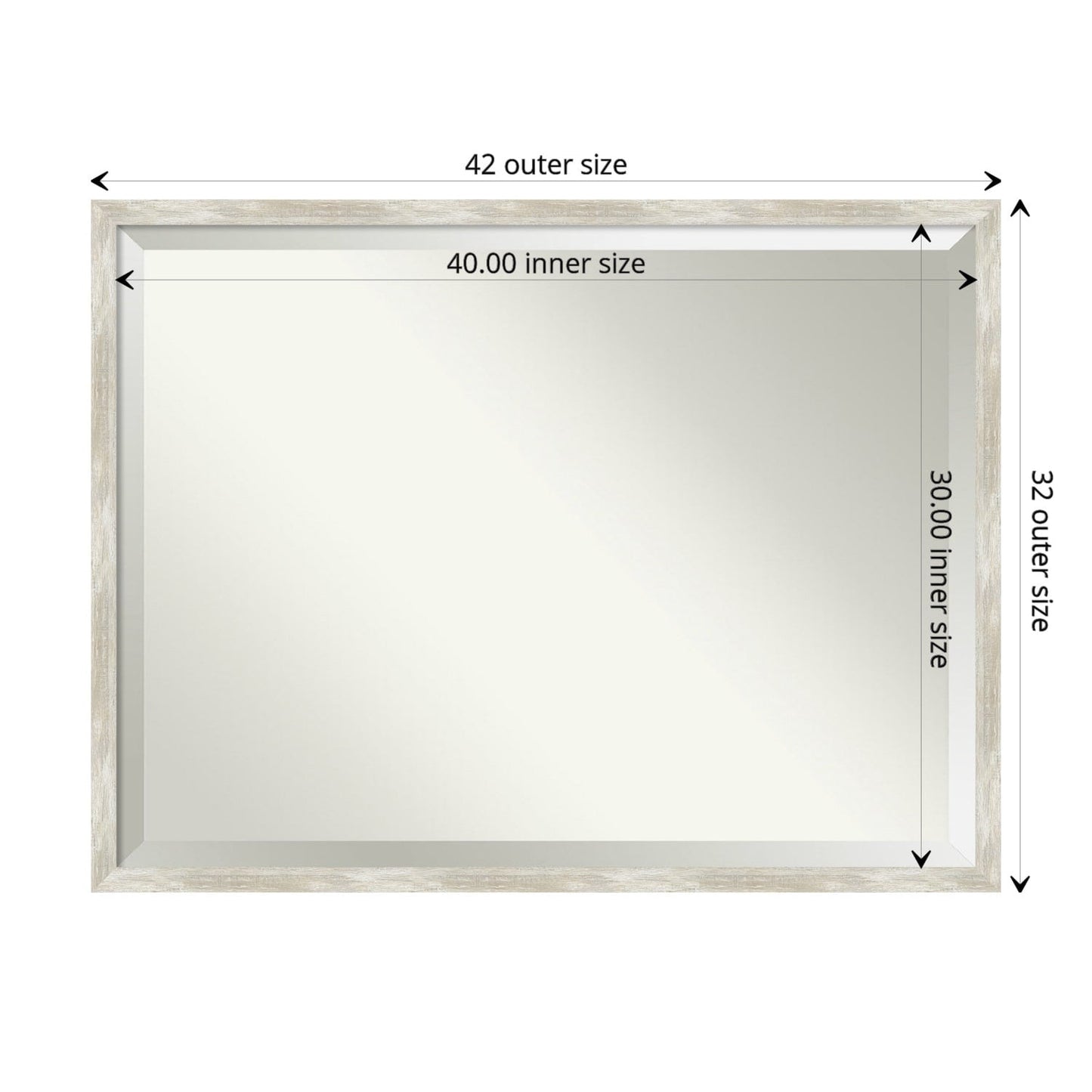 Miroir mural biseauté pour salle de bain - Cadre métallique craquelé