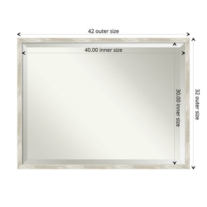 Miroir mural biseauté pour salle de bain - Cadre métallique craquelé