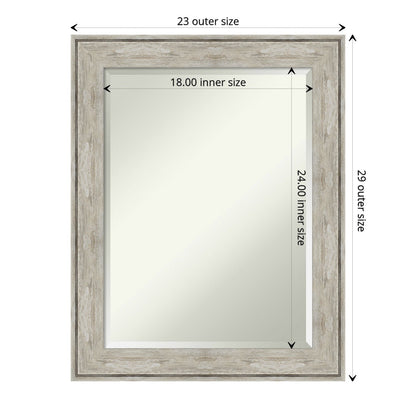 Miroir mural biseauté pour salle de bain - Cadre métallique craquelé