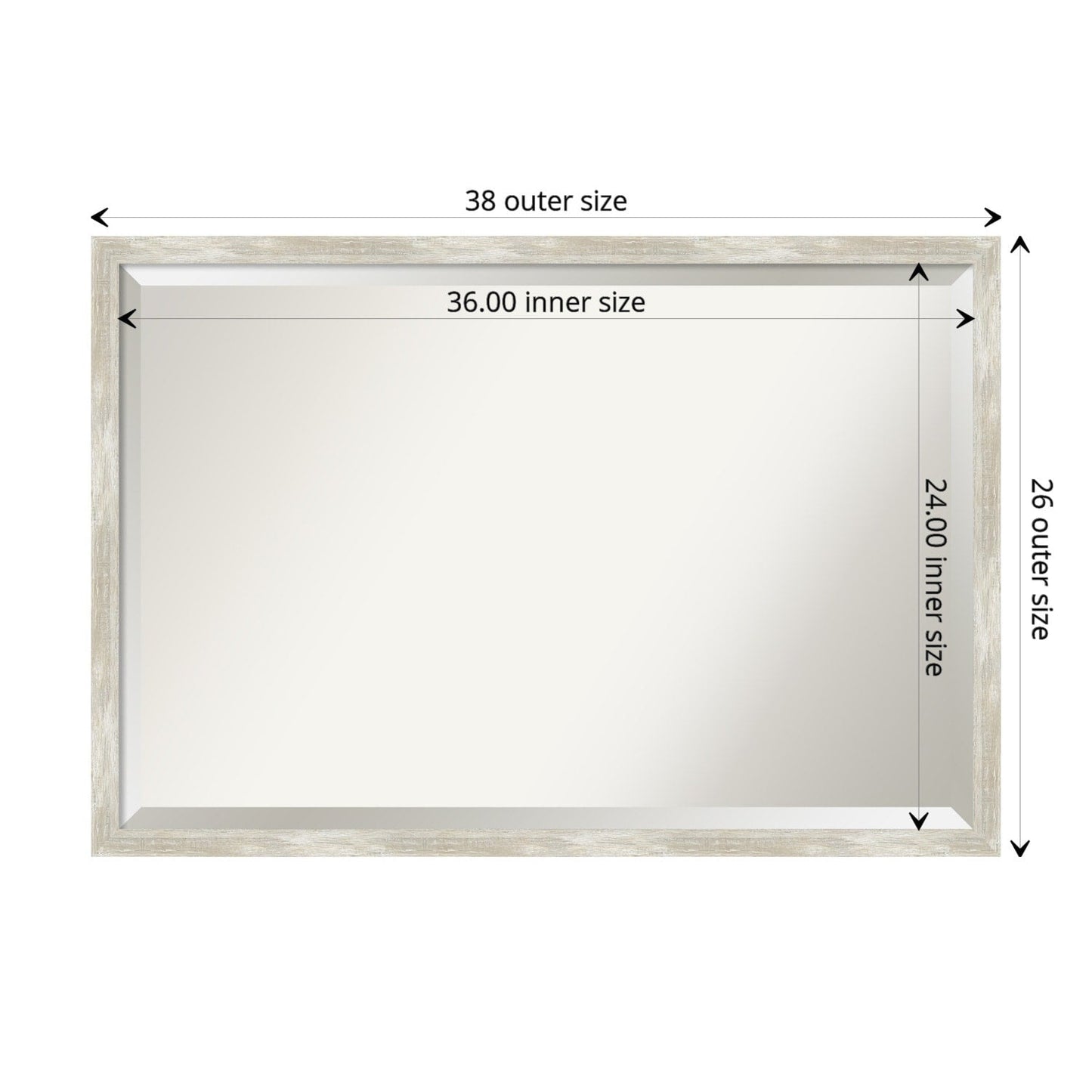 Miroir mural biseauté pour salle de bain - Cadre métallique craquelé