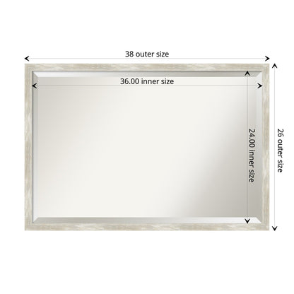 Miroir mural biseauté pour salle de bain - Cadre métallique craquelé
