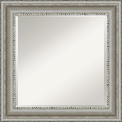 Miroir mural biseauté pour salle de bain - Cadre argenté Parlor