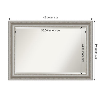 Miroir mural biseauté pour salle de bain - Cadre argenté Parlor