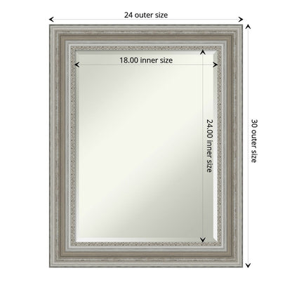 Miroir mural biseauté pour salle de bain - Cadre argenté Parlor