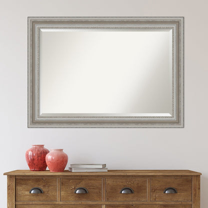 Miroir mural biseauté pour salle de bain - Cadre argenté Parlor