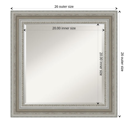 Miroir mural biseauté pour salle de bain - Cadre argenté Parlor
