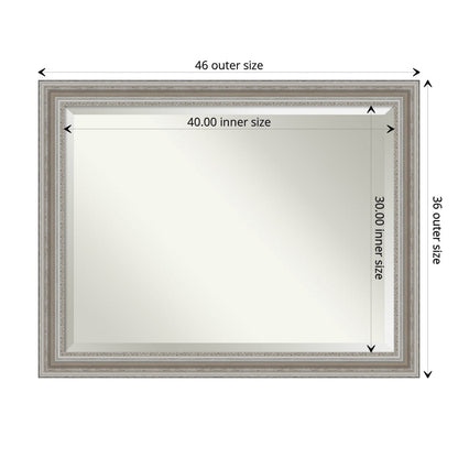 Miroir mural biseauté pour salle de bain - Cadre argenté Parlor