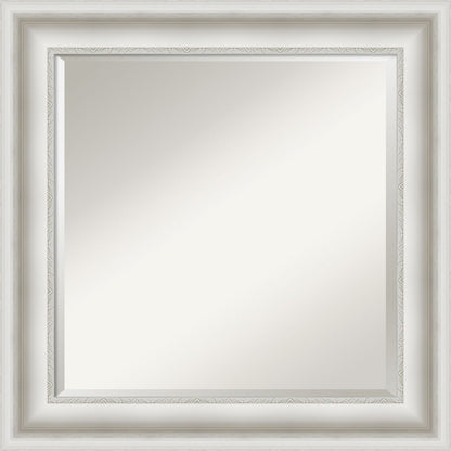 Miroir mural biseauté pour salle de bain - Cadre blanc Parlor