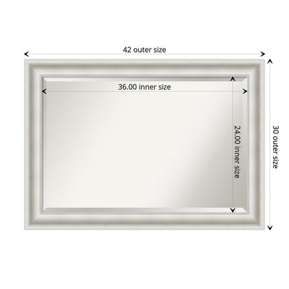 Miroir mural biseauté pour salle de bain - Cadre blanc Parlor