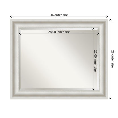 Miroir mural biseauté pour salle de bain - Cadre blanc Parlor