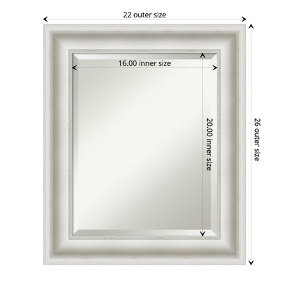 Miroir mural biseauté pour salle de bain - Cadre blanc Parlor