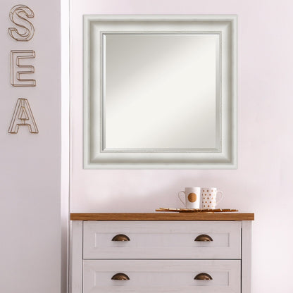 Miroir mural biseauté pour salle de bain - Cadre blanc Parlor