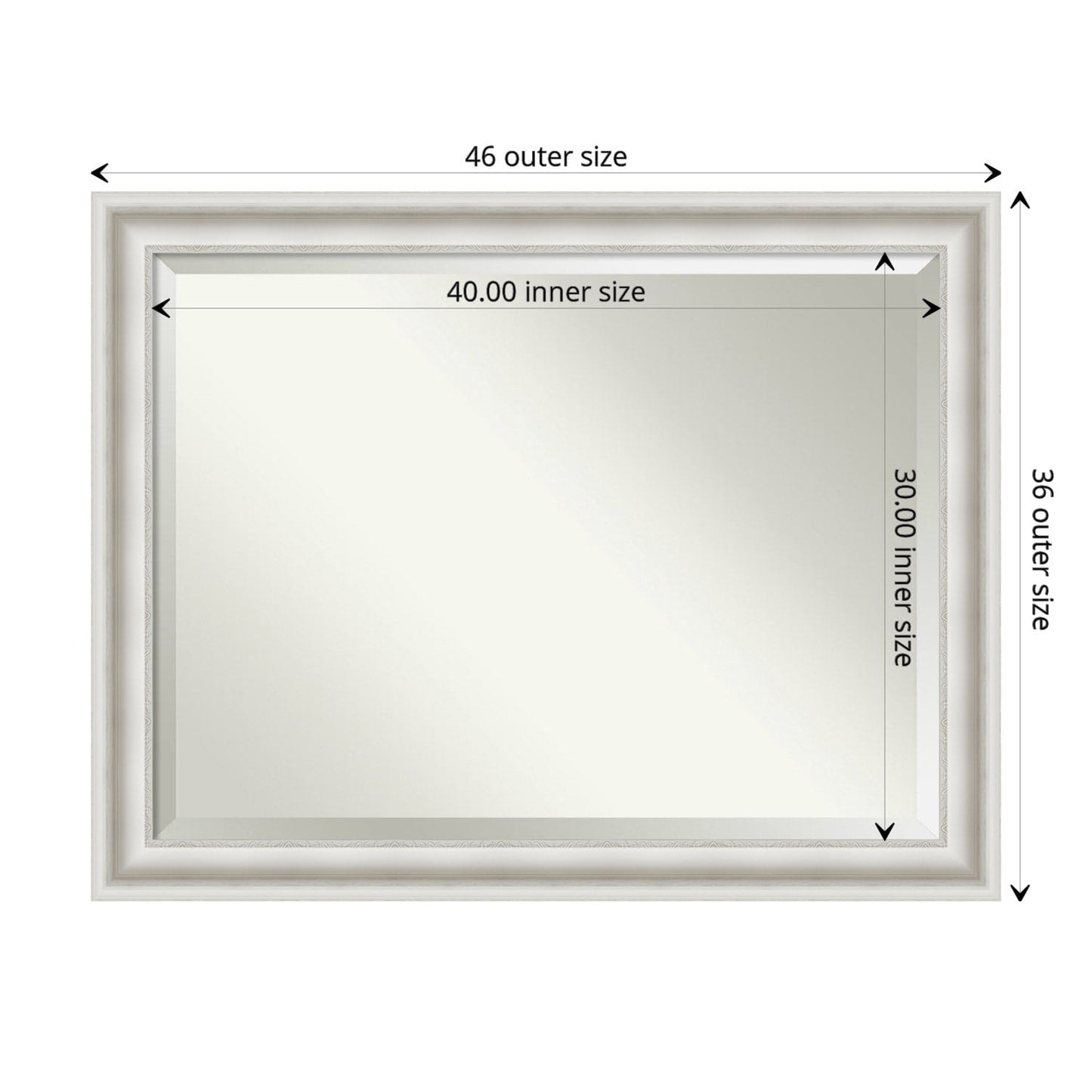 Miroir mural biseauté pour salle de bain - Cadre blanc Parlor