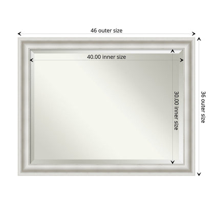Miroir mural biseauté pour salle de bain - Cadre blanc Parlor