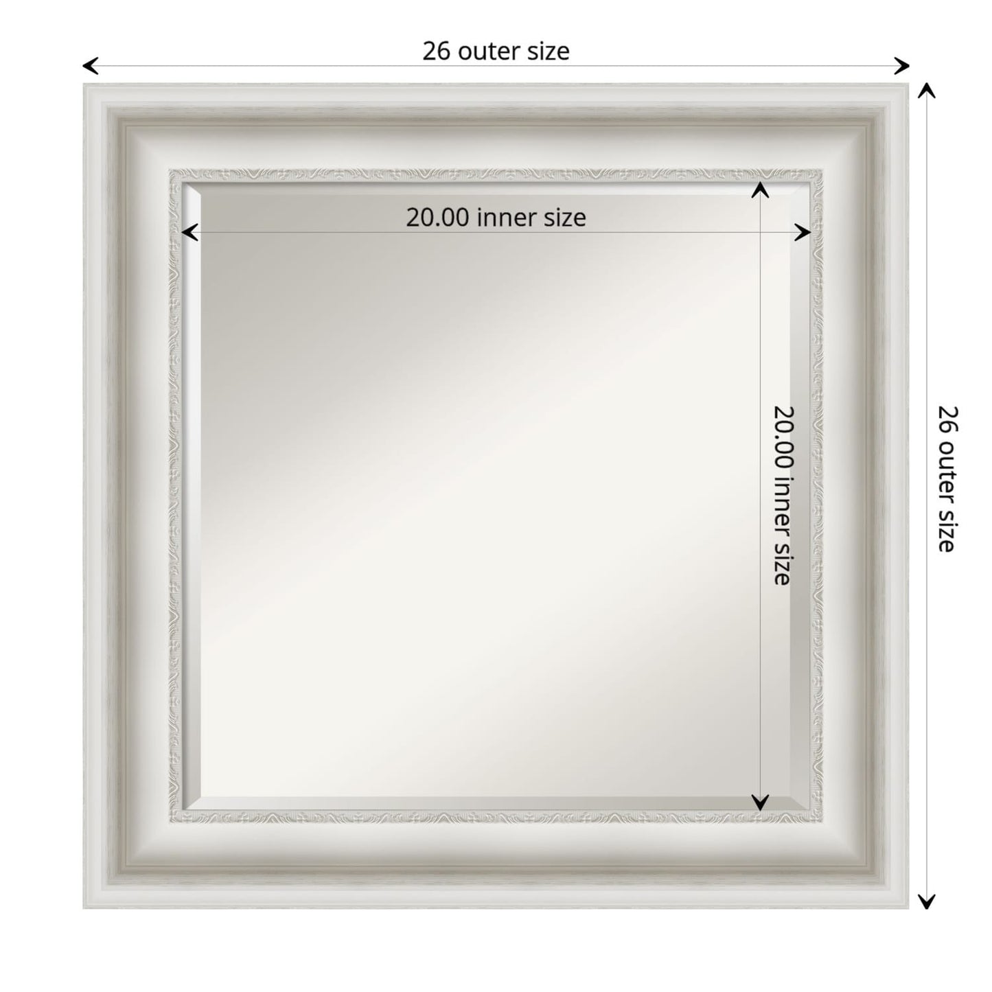 Miroir mural biseauté pour salle de bain - Cadre blanc Parlor