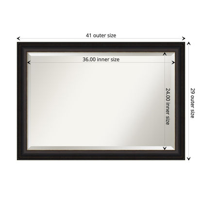 Miroir mural de salle de bain biseauté - Cadre en bronze huilé Trio - Bronze huilé Trio