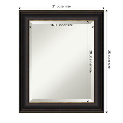 Miroir mural de salle de bain biseauté - Cadre en bronze huilé Trio - Bronze huilé Trio