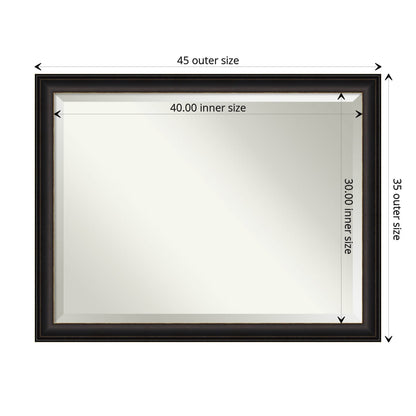 Miroir mural de salle de bain biseauté - Cadre en bronze huilé Trio - Bronze huilé Trio
