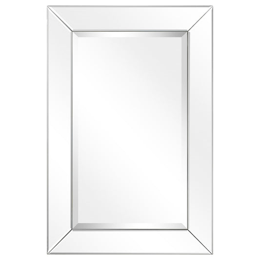 Miroir mural rectangulaire biseauté transparent HD pour salle de bain, coiffeuse et chambre à coucher, 3 tailles