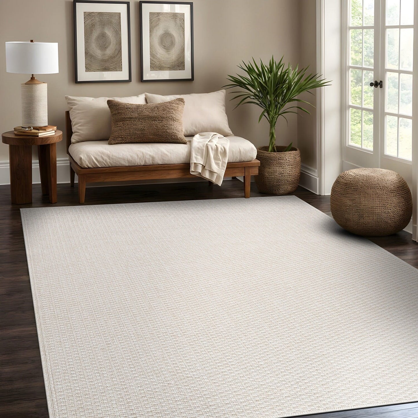 Tapis Beverly Rug en jute facile à nettoyer et ne perd pas ses poils