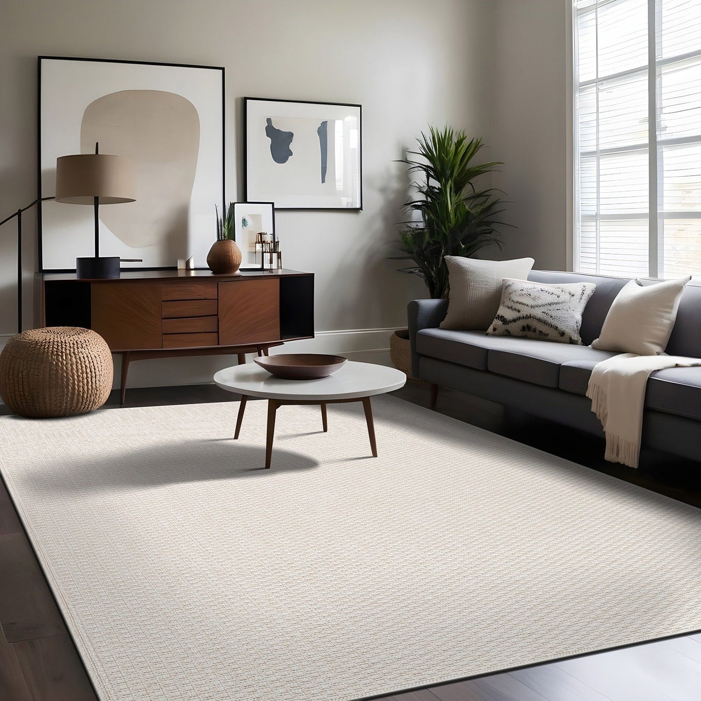 Tapis Beverly Rug en jute facile à nettoyer et ne perd pas ses poils