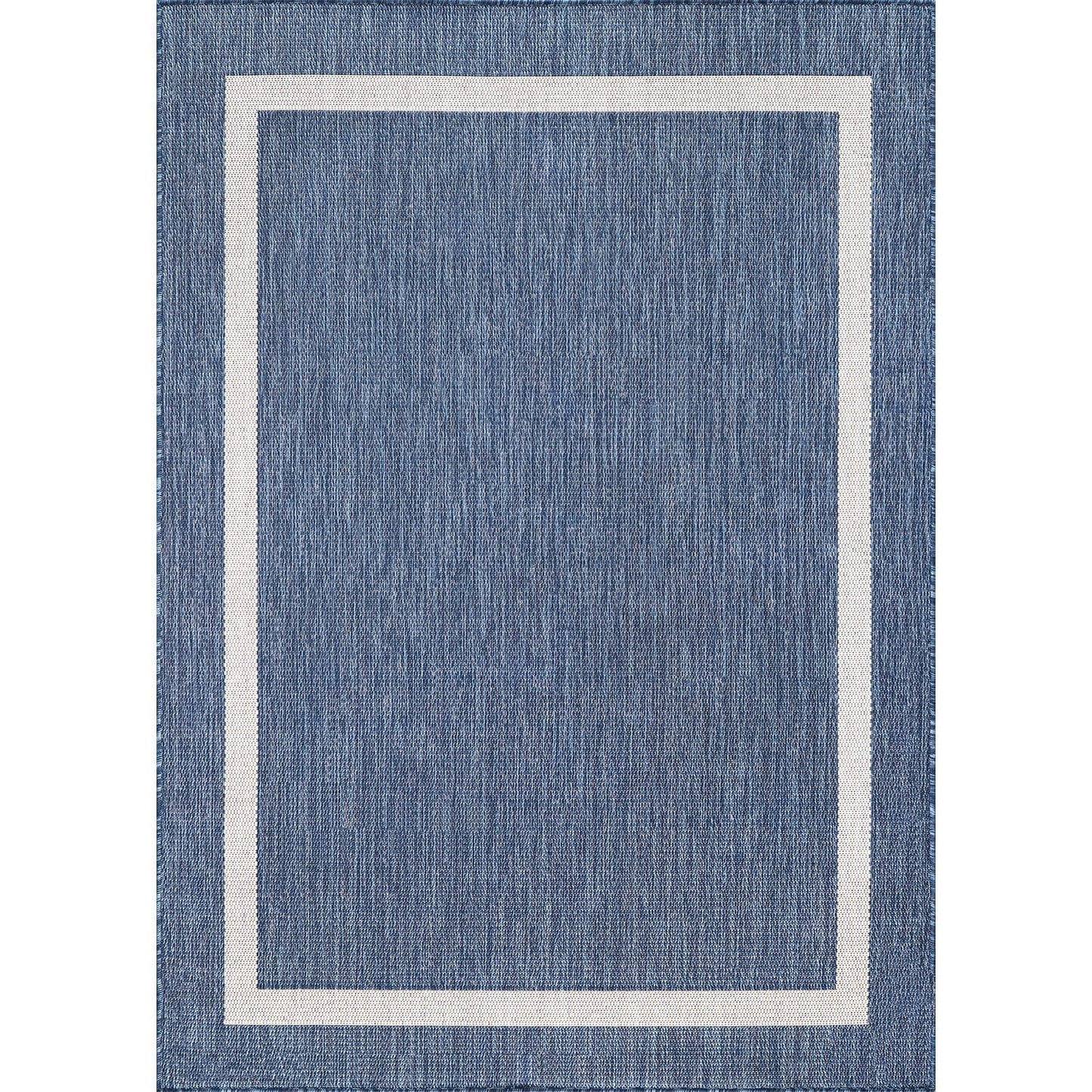 Tapis d'intérieur/extérieur moderne à bordures Beverly Rug, moquette d'extérieur pour patio, terrasse, porche