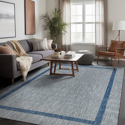 Tapis d'intérieur/extérieur moderne à bordures Beverly Rug, moquette d'extérieur pour patio, terrasse, porche