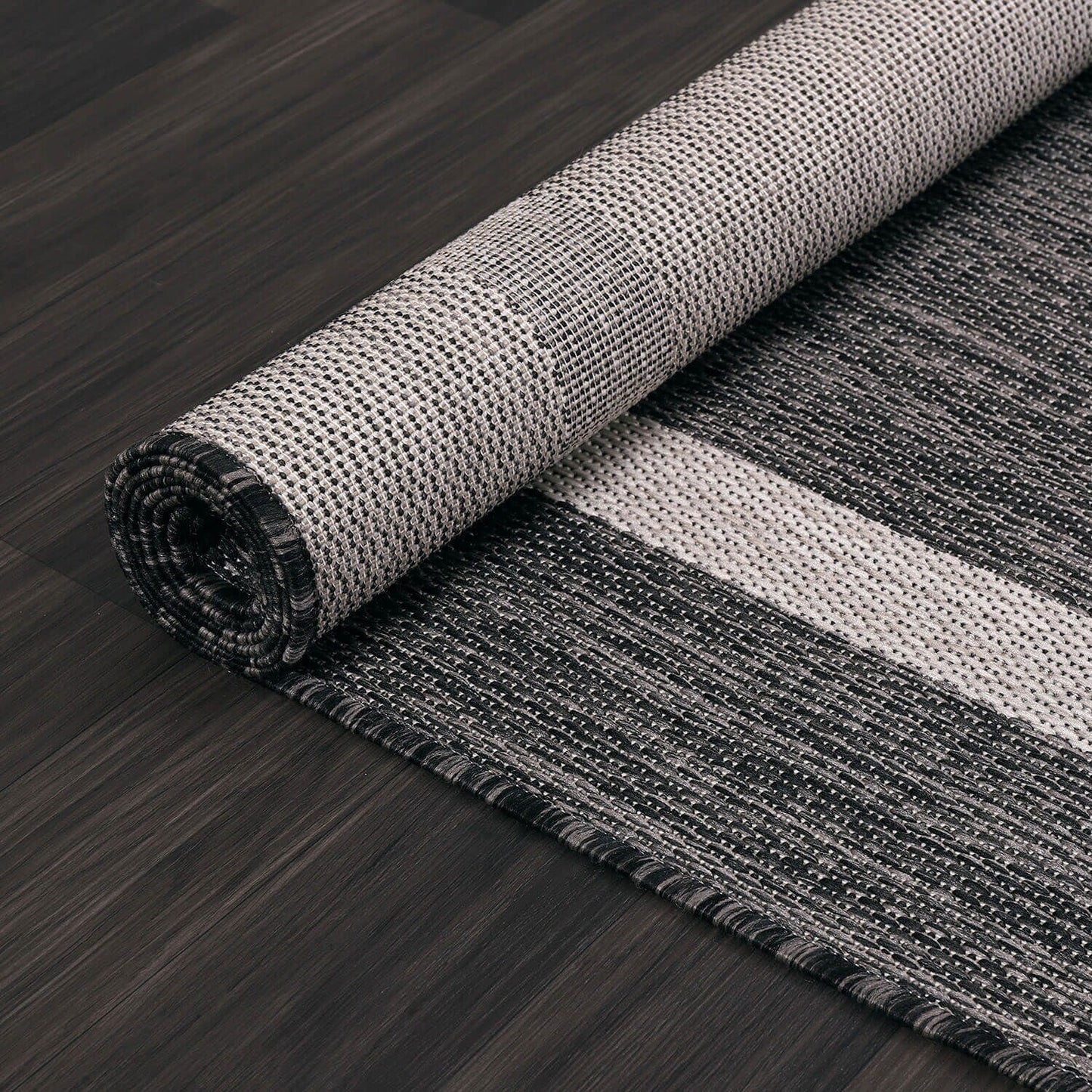 Tapis d'intérieur/extérieur moderne à bordures Beverly Rug, moquette d'extérieur pour patio, terrasse, porche