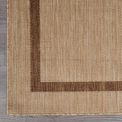 Tapis d'intérieur/extérieur moderne à bordures Beverly Rug, moquette d'extérieur pour patio, terrasse, porche