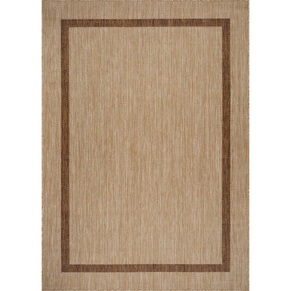Tapis d'intérieur/extérieur moderne à bordures Beverly Rug, moquette d'extérieur pour patio, terrasse, porche