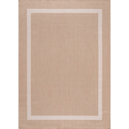 Tapis d'intérieur/extérieur moderne à bordures Beverly Rug, moquette d'extérieur pour patio, terrasse, porche