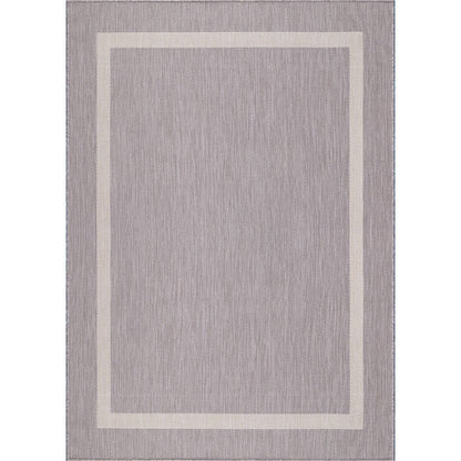 Tapis d'intérieur/extérieur moderne à bordures Beverly Rug, moquette d'extérieur pour patio, terrasse, porche