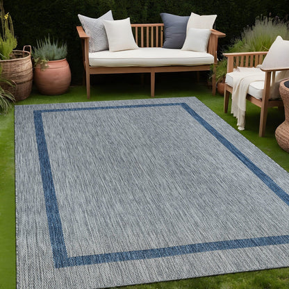 Tapis d'intérieur/extérieur moderne à bordures Beverly Rug, moquette d'extérieur pour patio, terrasse, porche