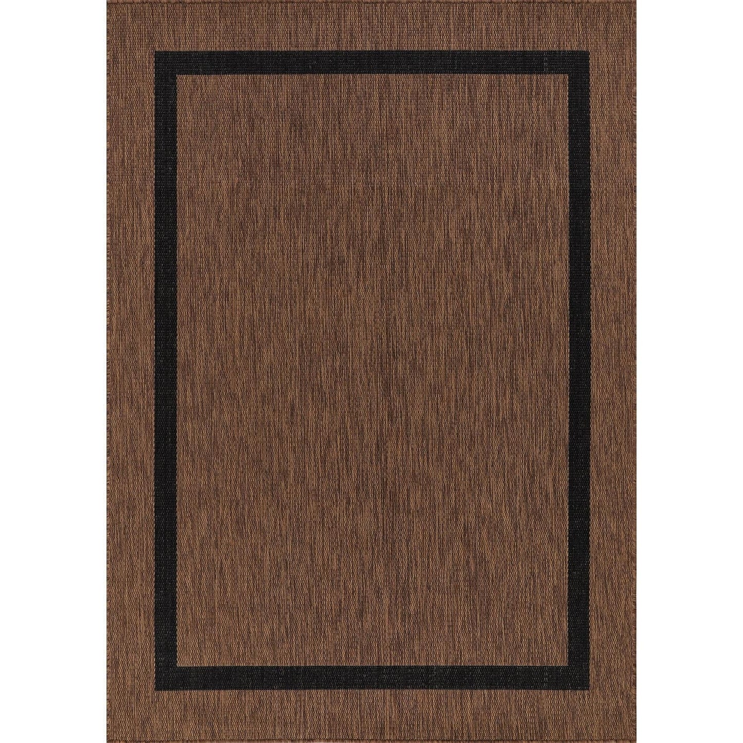 Tapis d'intérieur/extérieur moderne à bordures Beverly Rug, moquette d'extérieur pour patio, terrasse, porche