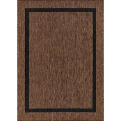 Tapis d'intérieur/extérieur moderne à bordures Beverly Rug, moquette d'extérieur pour patio, terrasse, porche