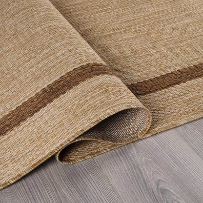 Tapis d'intérieur/extérieur moderne à bordures Beverly Rug, moquette d'extérieur pour patio, terrasse, porche