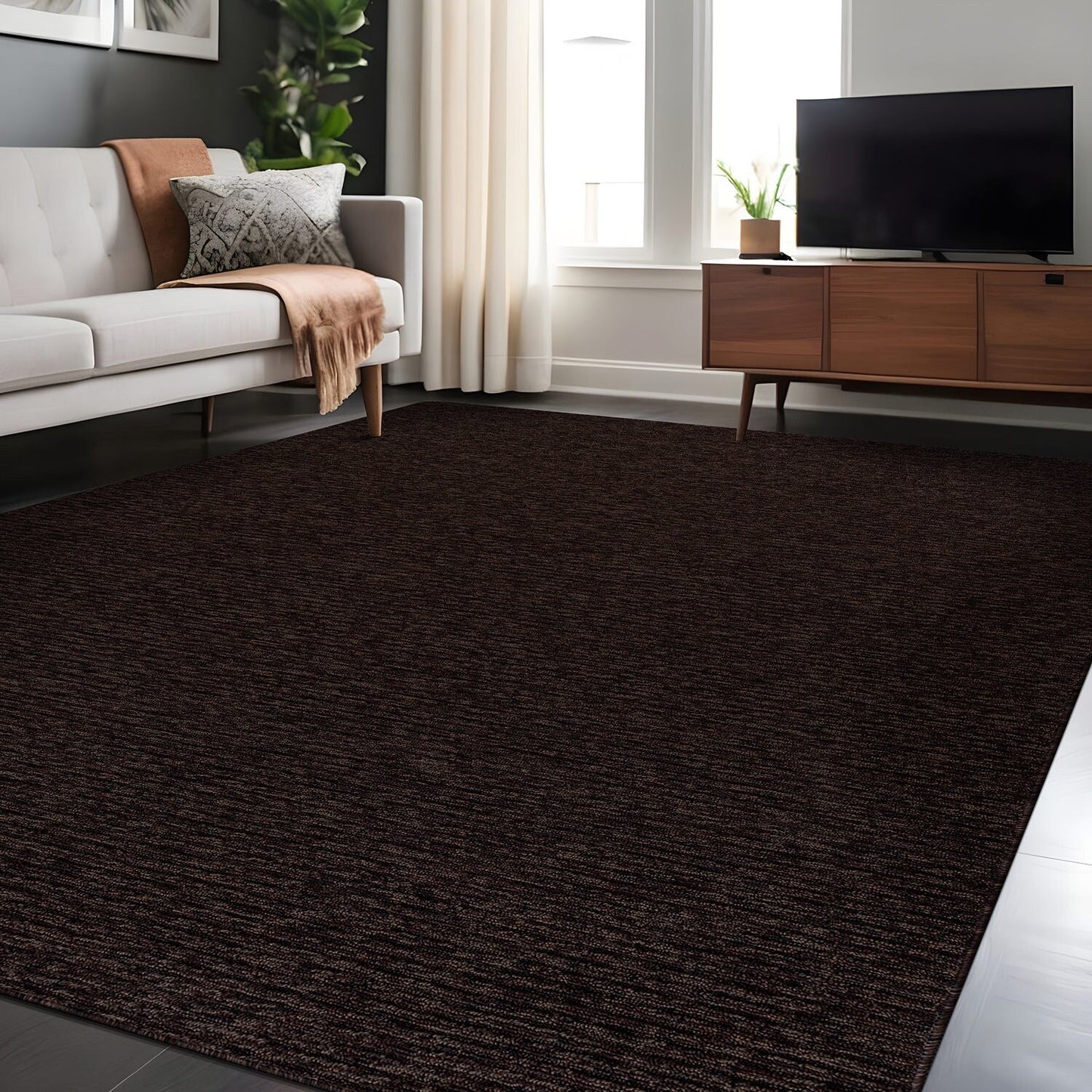 Tapis d'intérieur lavable et antidérapant Beverly Rug, couleur unie