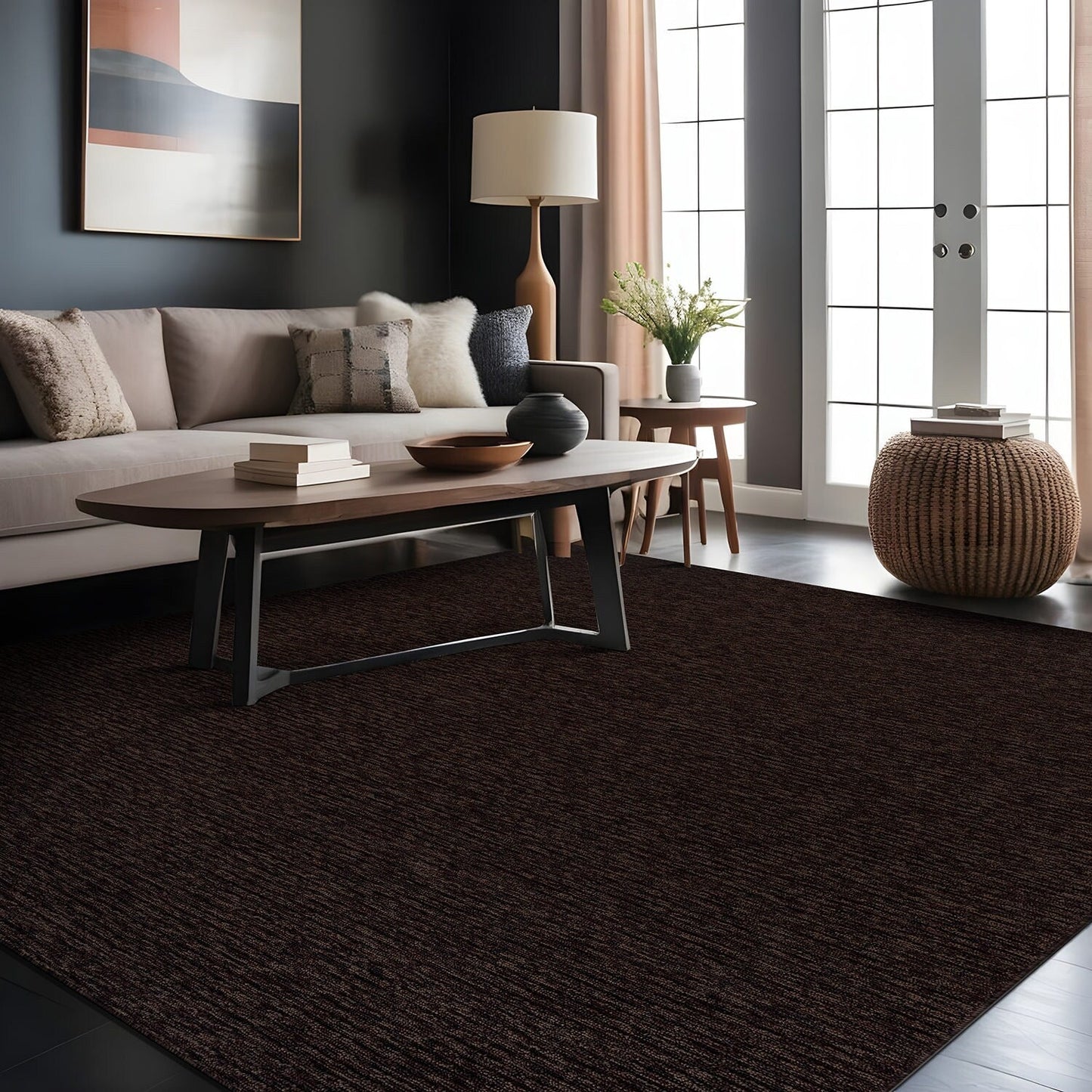 Tapis d'intérieur lavable et antidérapant Beverly Rug, couleur unie