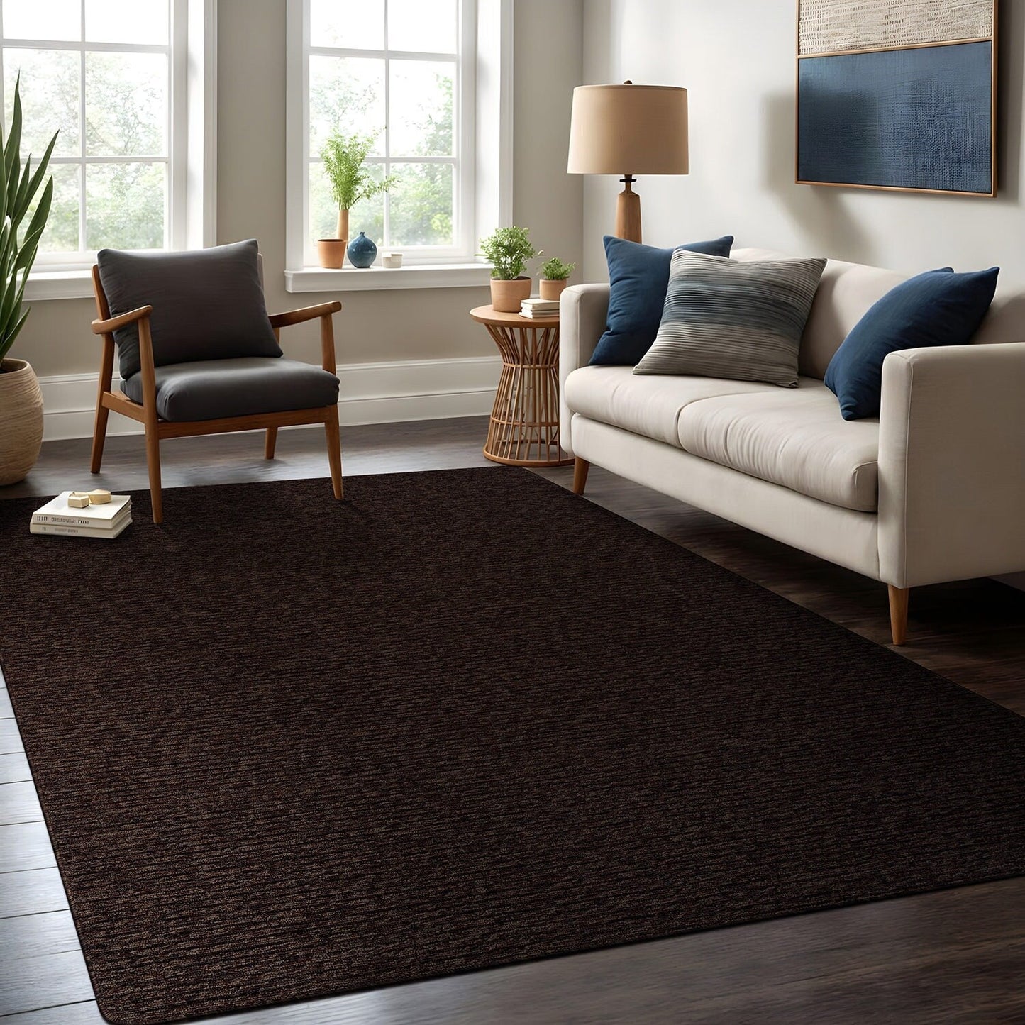 Tapis d'intérieur lavable et antidérapant Beverly Rug, couleur unie