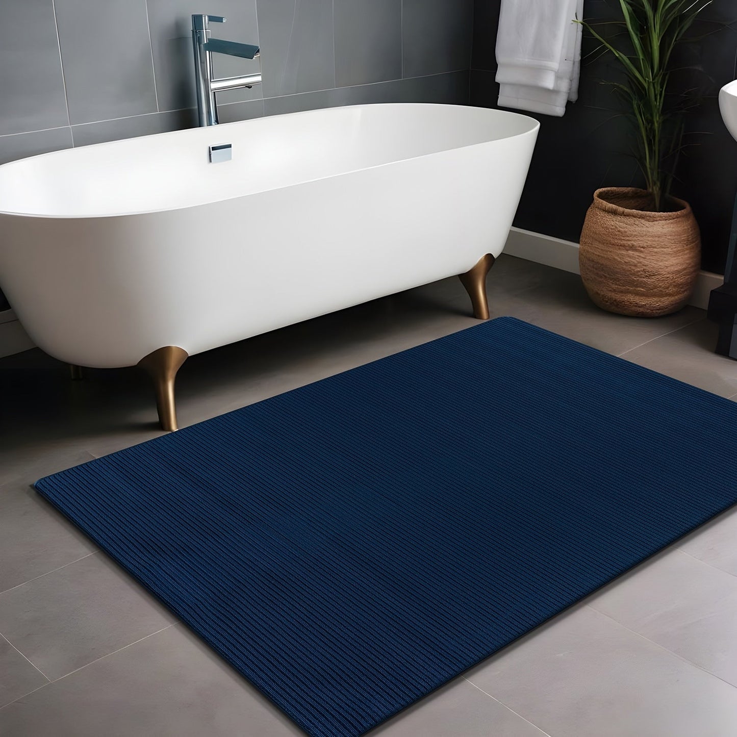 Tapis d'intérieur lavable et antidérapant Beverly Rug, couleur unie