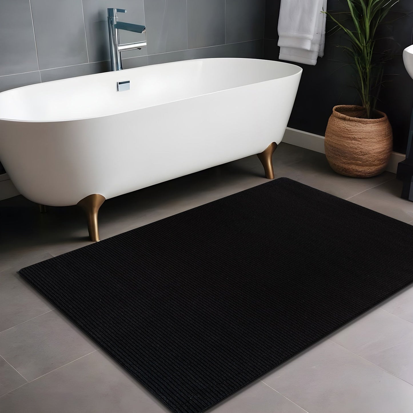 Tapis d'intérieur lavable et antidérapant Beverly Rug, couleur unie