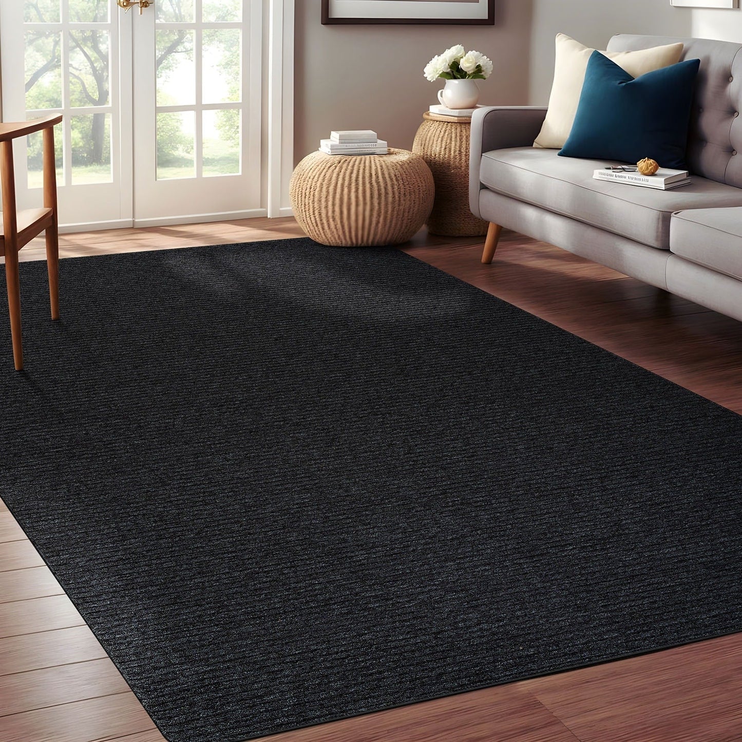 Tapis d'intérieur lavable et antidérapant Beverly Rug, couleur unie