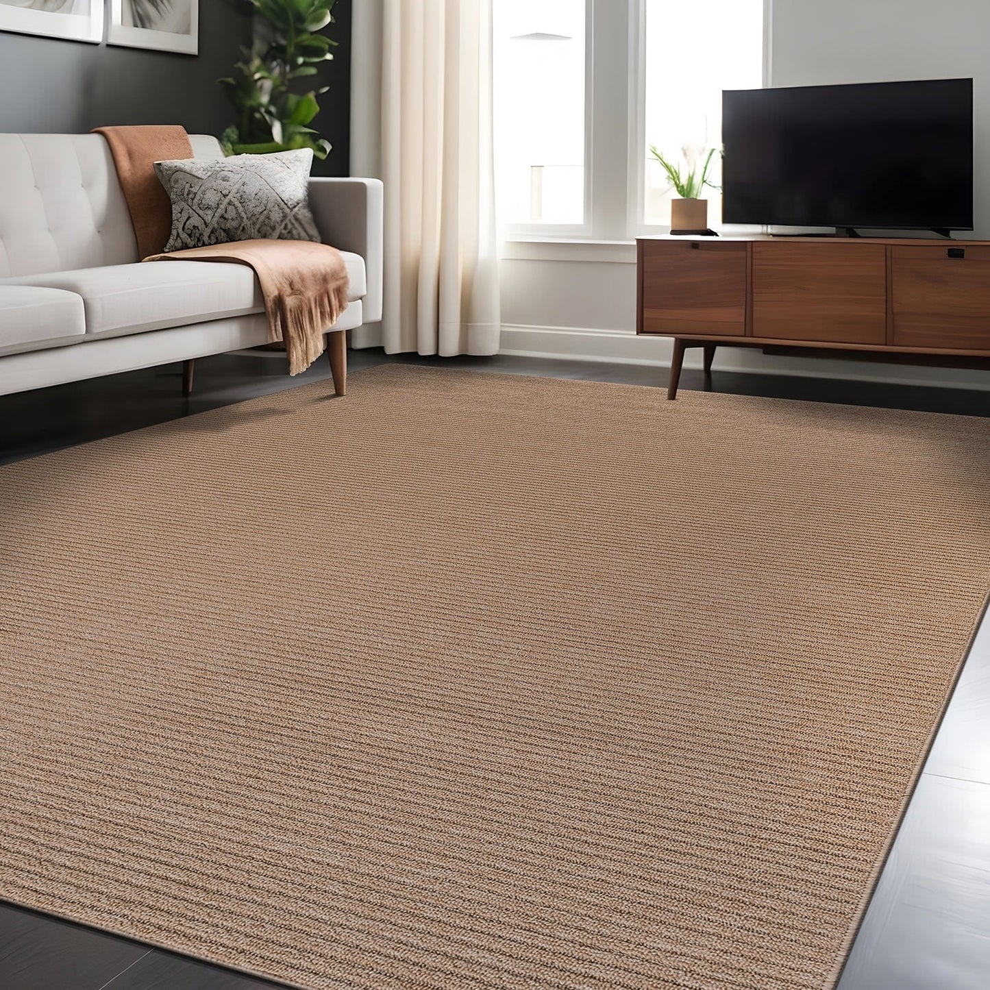 Tapis d'intérieur lavable et antidérapant Beverly Rug, couleur unie