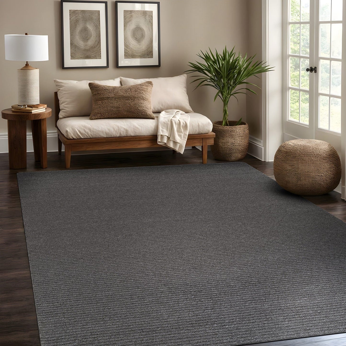 Tapis d'intérieur lavable et antidérapant Beverly Rug, couleur unie