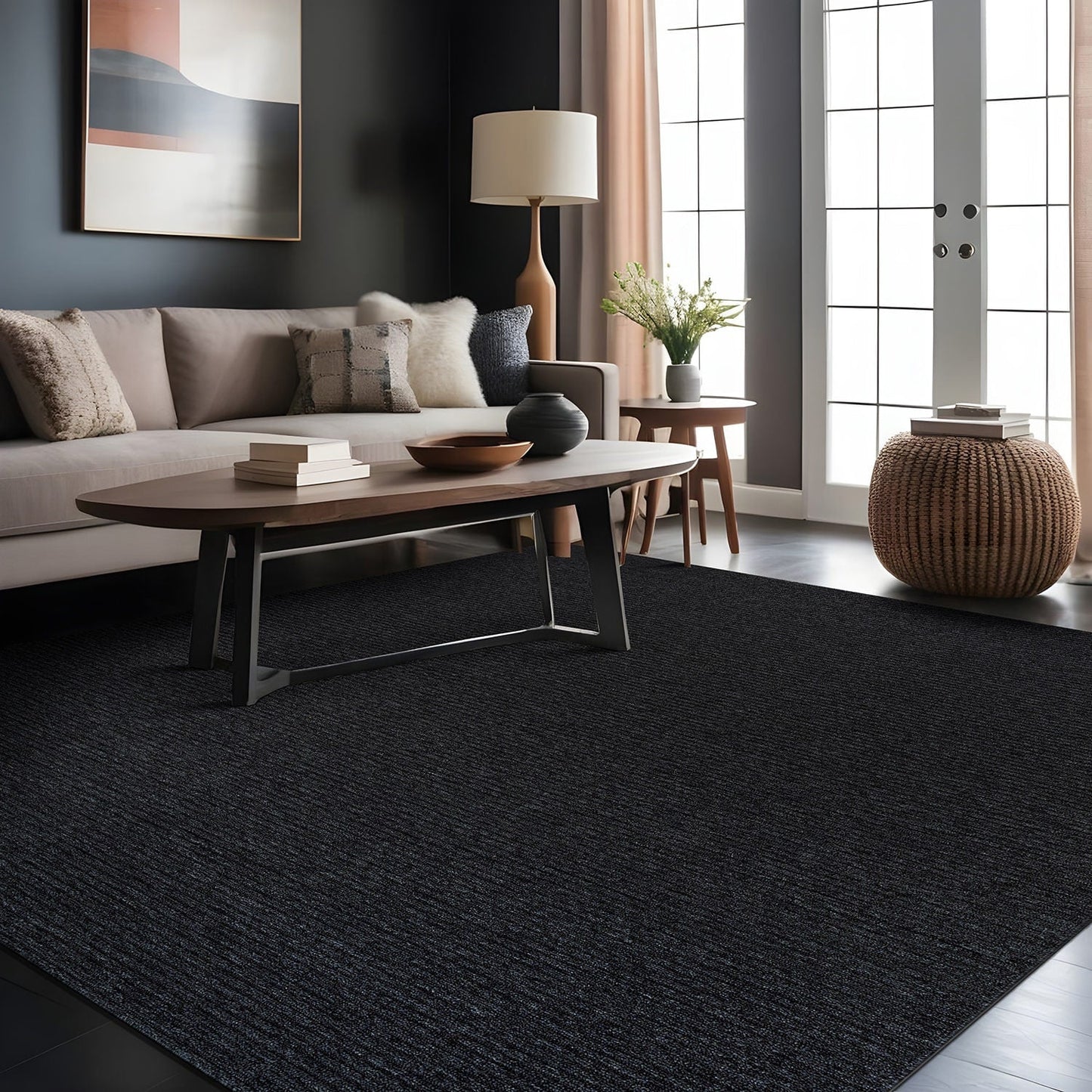 Tapis d'intérieur lavable et antidérapant Beverly Rug, couleur unie