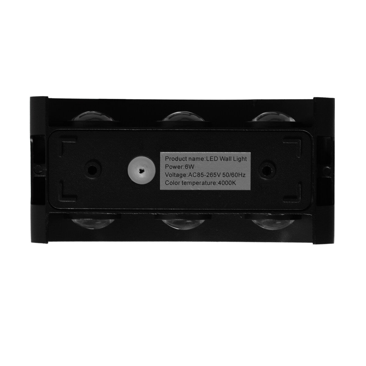 Applique murale décorative contemporaine noire en aluminium étanche pour l'intérieur et l'extérieur, 8 W, blanc froid 4 000 K