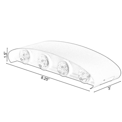 Applique murale décorative contemporaine noire en aluminium étanche pour l'intérieur et l'extérieur, 8 W, blanc froid 4 000 K