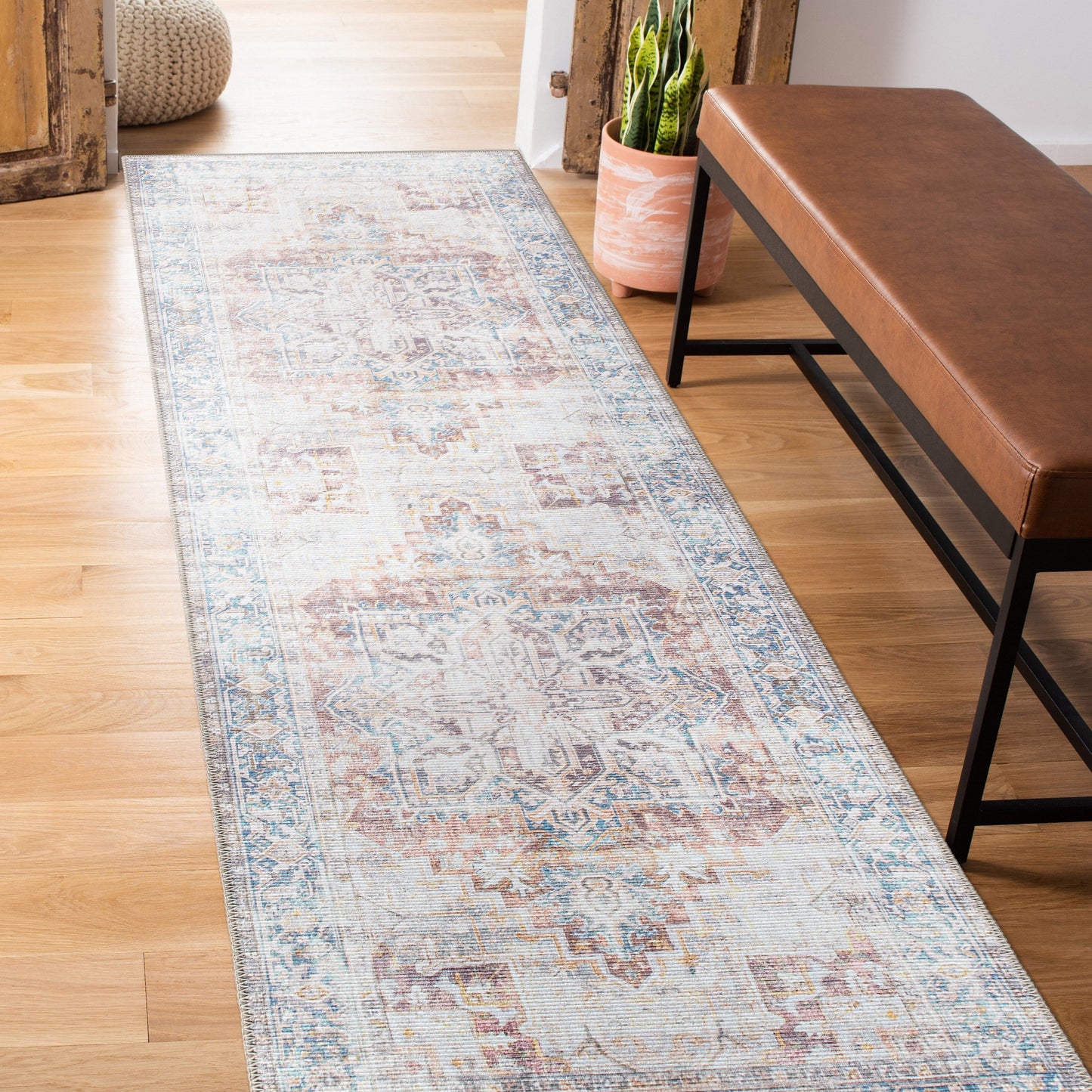Tapis bohème vieilli lavable en machine