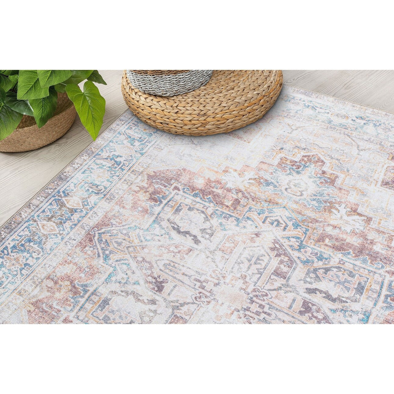 Tapis bohème vieilli lavable en machine