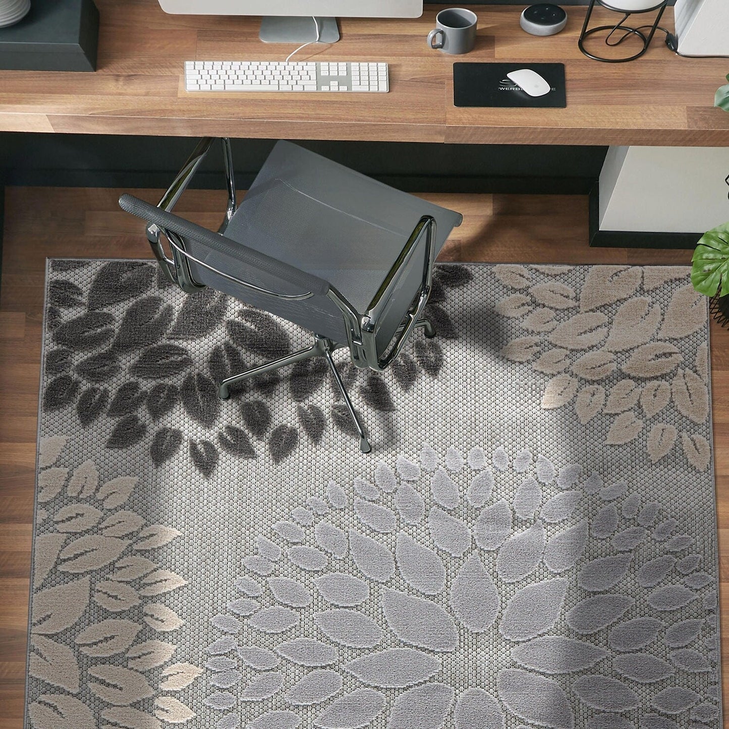 Tapis d'intérieur/extérieur Brescia Modern Floral Circles